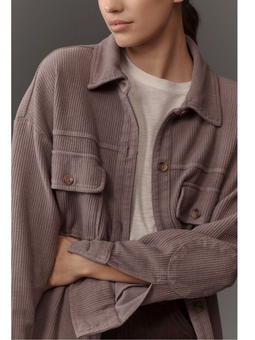 Anthropologie duster shacket in purple - Picture 9 of 14